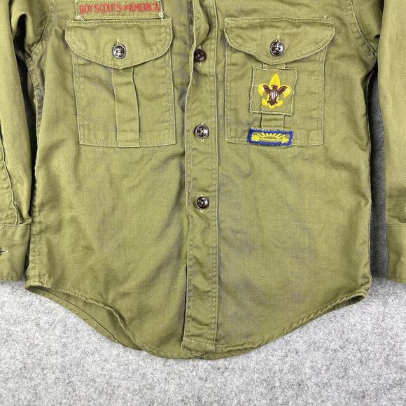 VTG BSA Boy Scouts of America Uniform Shirt Sanforized Boys 12 Regular 50s 60s* - Picture 5 of 13